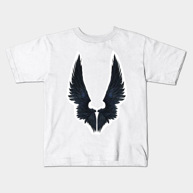 Dark Angel Wings Kids T-Shirt by snowshade